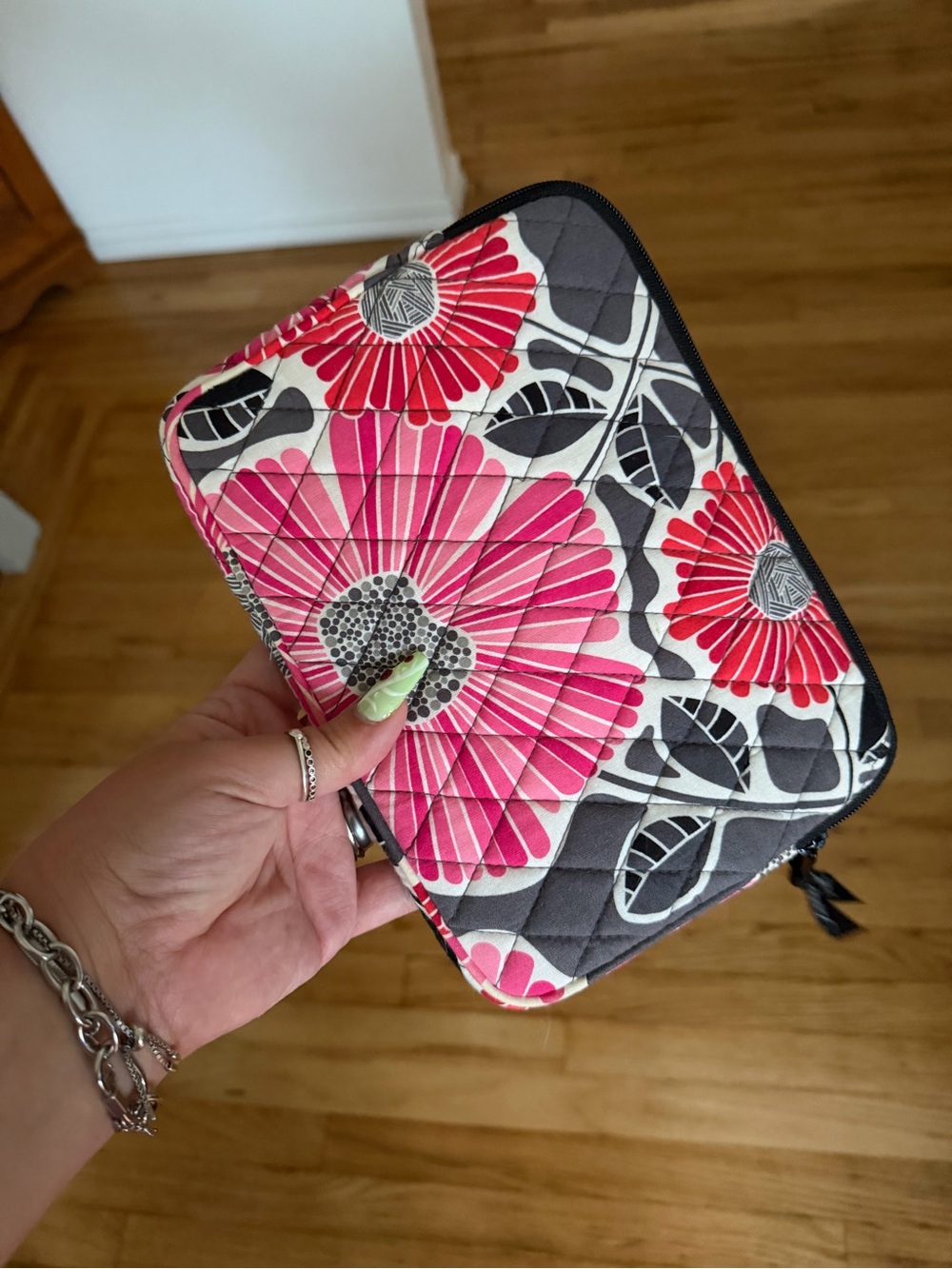 Vera Bradley Pink Floral Quilted Wristlet